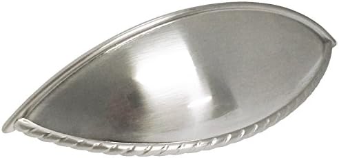 50 Pack Satin Nickel 3 3/4' Inch (96mm) Hole Centers Kitchen Cabinet Drawer Hardware Rope Cup Pulls 8237-96