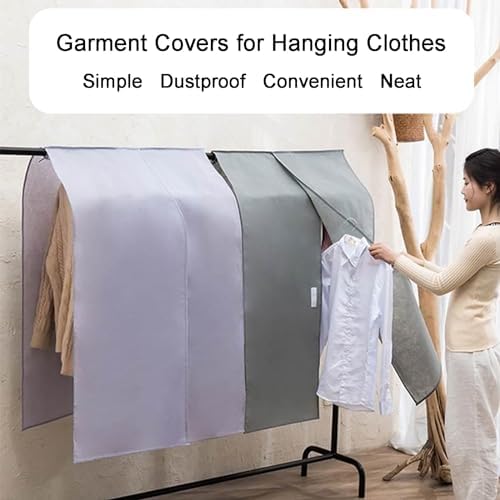 Dustproof Garment Bags - Protective Clothes Cover & Hanging Organizer for Wardrobe Rack - Travel Home Storage Solution(Blue)