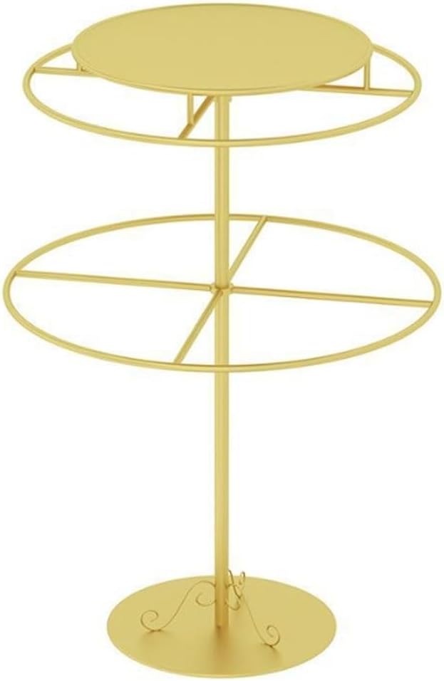 Rotatable Round Clothes Rack, Metal Kids Garment Rack with Storage Shelf, Kids Dress Up Rack, Floor-Standing Retail Clothing Rack for Hanging Clothes,Gold,60 * 140cm