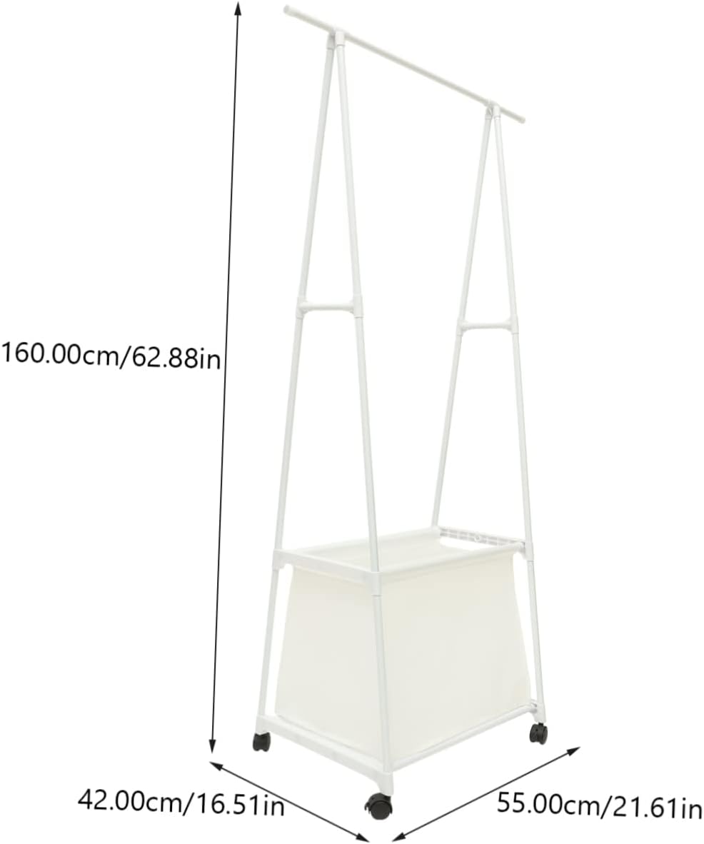 Holibanna Clothes Stand Wheels Multi Clothes Rack for Bedroom Hallway Bathroom Sturdy Garment Rack for Jackets Handbags Drying Versatile Storage