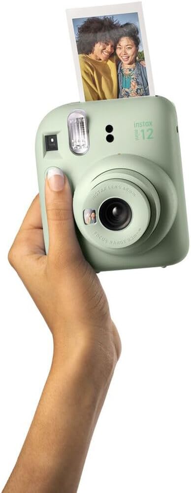 Fujifilm Instax Mini 12 Instant Camera Mint Green Bundle with Fuji Instax Mini Film Value Pack (80 Sheets) + Protective Carrying Case + Photo Album + Microfiber Cleaning Cloth
