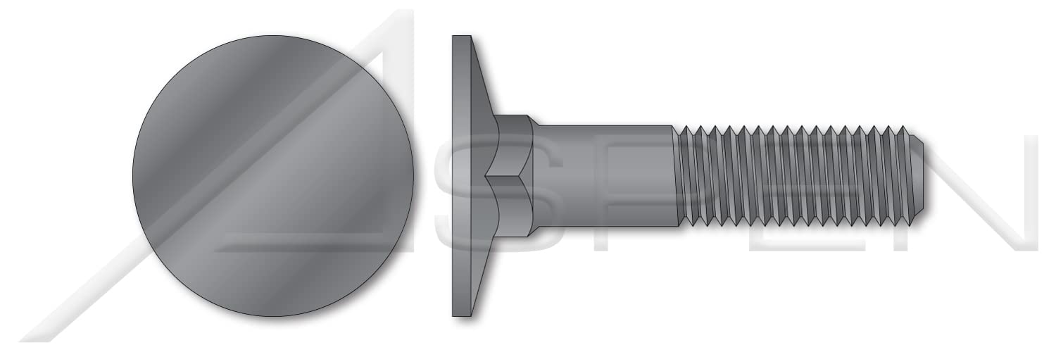 (1200 pcs) 1/4'-20 X 2-1/2', Elevator Bolts, Flat Head, Square Neck, Steel, Plain