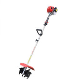 42.7CC Handheld Tiller Cultivator 2 Stroke Gas Powered Engine Tilling Machine Air-Cooled Mini Tiller Cultivator for Garden Cylinder Gas Gasoline Engine Grass Cutter for Yard 1.25KW/6500r/min