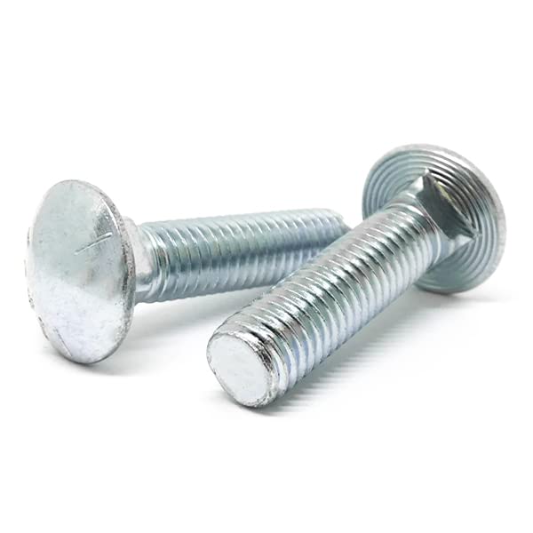(300 Pieces) 1/2-13x2-1/2 Grade 5 Round Head Square Neck Carriage Bolts UNC Coarse Full Thread Zinc Plated