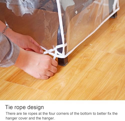 C Garment Bags for Hanging Clothes, Double-Layer Covers with Tie Rope, Perfect for Dry Cleaning, Travel & Home Storage, Durable & Breathable Protection