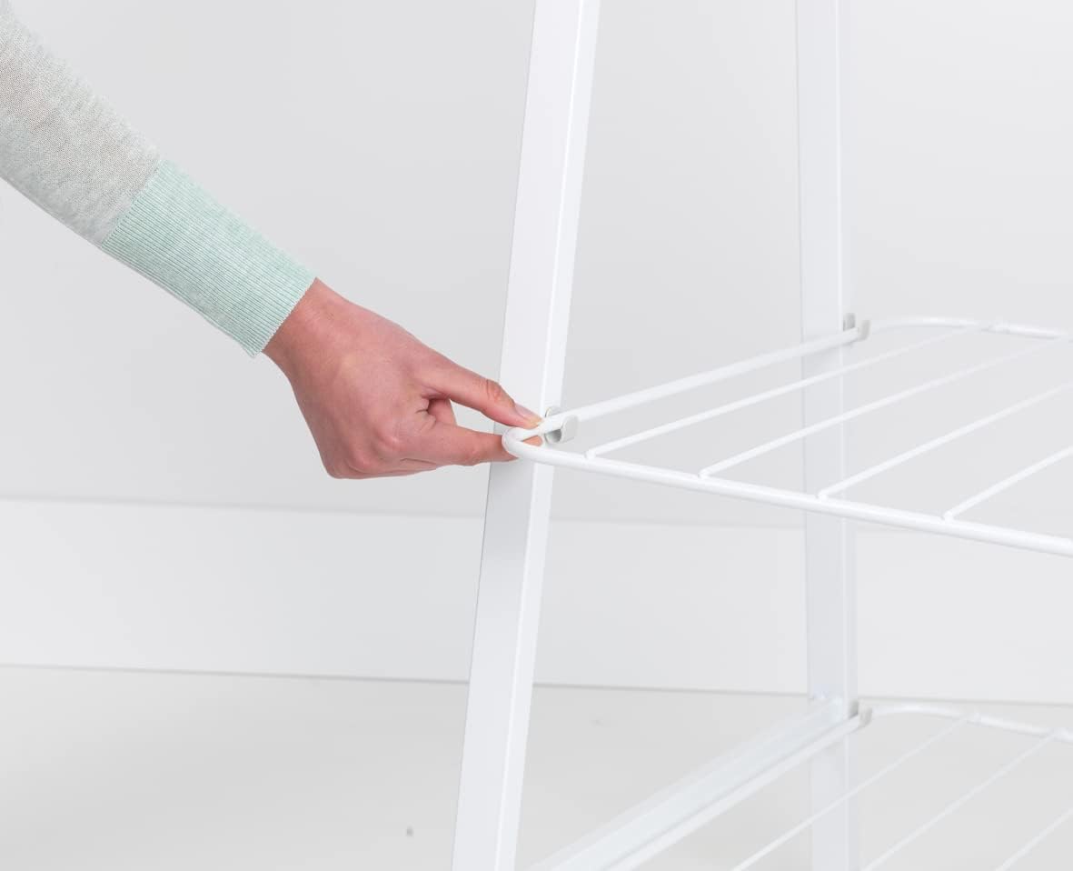 Brabantia - Linn Clothes Rack - Multi-Functional - Space Saver - Adjustable Shelves - Wardrobe Hanging - Drying Rack - Freestanding - Stable - White - Large