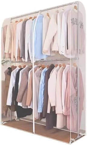 C Garment Bags for Hanging Clothes, Double-Layer Covers with Tie Rope, Perfect for Dry Cleaning, Travel & Home Storage, Durable & Breathable Protection