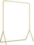AEYSD-456 Adjustable Garment Rack Hanging Clothes Rack Flooring Bedroom Home Single Rod Drying Clothes Rack Indoor Small Coat Rack Standing Hanger(Gold,Large)