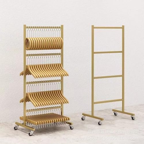 Clothes Rack with Wheels - 4 Tier Multi-Functional Garment Rack for Hanging Clothes and Shoes, Large Capacity for Bedroom, Living Room and Office