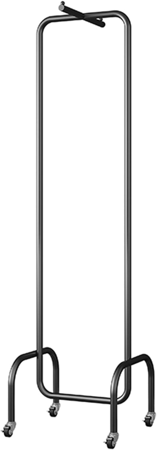 Garment Rack Nordic Wrought Iron Clothing Rack with Wheels,Heavy Duty Garment Rack for Hanging Clothes,Freestanding Coat Rack for Bedroom and Living Room,Save Space,50x3(Black)