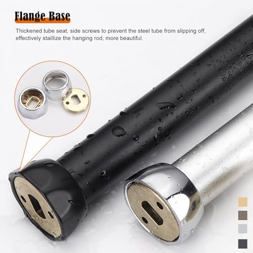 Gold Adjustable Wardrobe Tension Rod, 16-66 Inch Clothes Hanging Pole with Accessories, Cuttable Garment Rack Bar for Closets, Durable Aluminum Closet Rod
