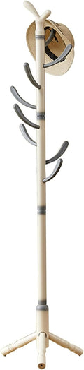 Clothing Rack Stand, Freestanding Coat Hanger, Garment Racks, Wooden Coat Stand, Coat Tree, Coat Rack for Hallway Entryway, Bedroom for Clothes Hats, Bags With Stable Base, Solid Wood(White)