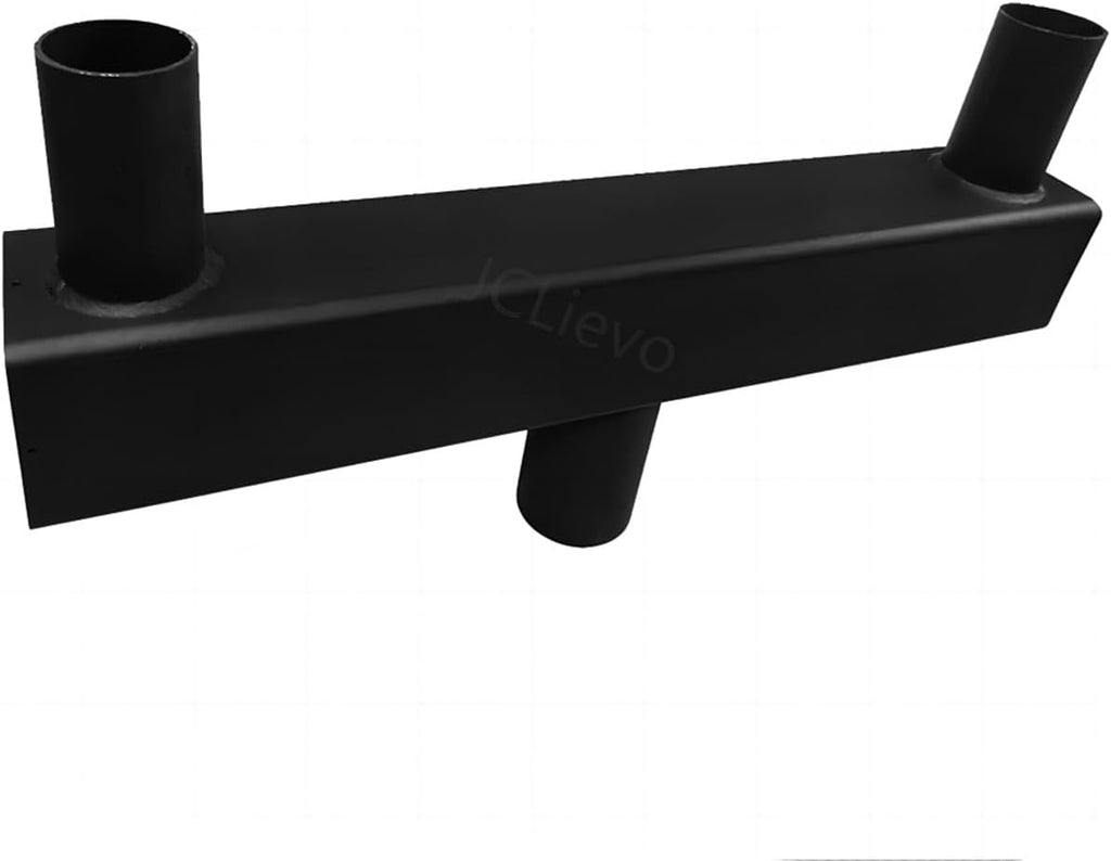 Bullhorn Bracket for 2 Lights,Bronze and Powder Coated Bullhorn Mounting Bracket,Top Tenons for 2 3/8' Slip Fitter LED Shoebox Parking Light,Bottom Portions for 3' Round Light Pole