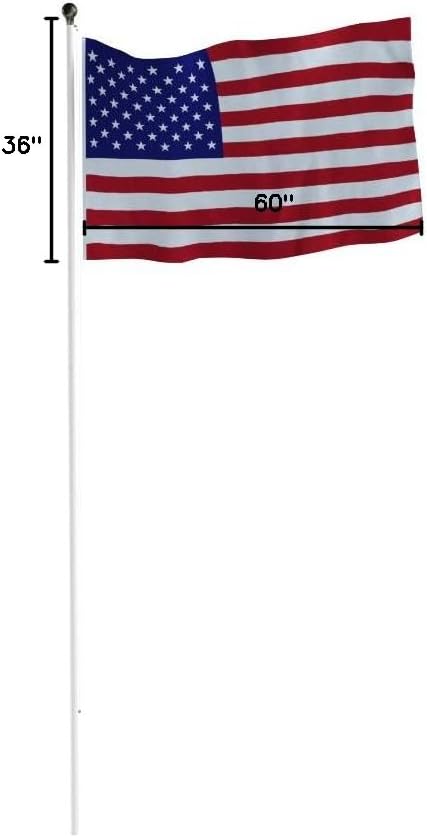 Valley Forge 18-Foot In Ground Steel Flag Pole With 3-Foot x 5-Foot Polycotton Flag