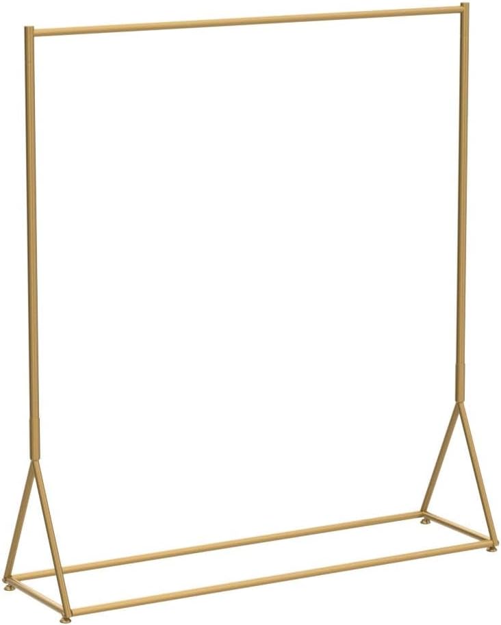 Gold Pipe Clothing Racks Freestanding, Modern Metal Clothes Rack Heavy Duty, Easy Assemble Clothing Rack for Hanging Boutiques and Bedroom 59' L