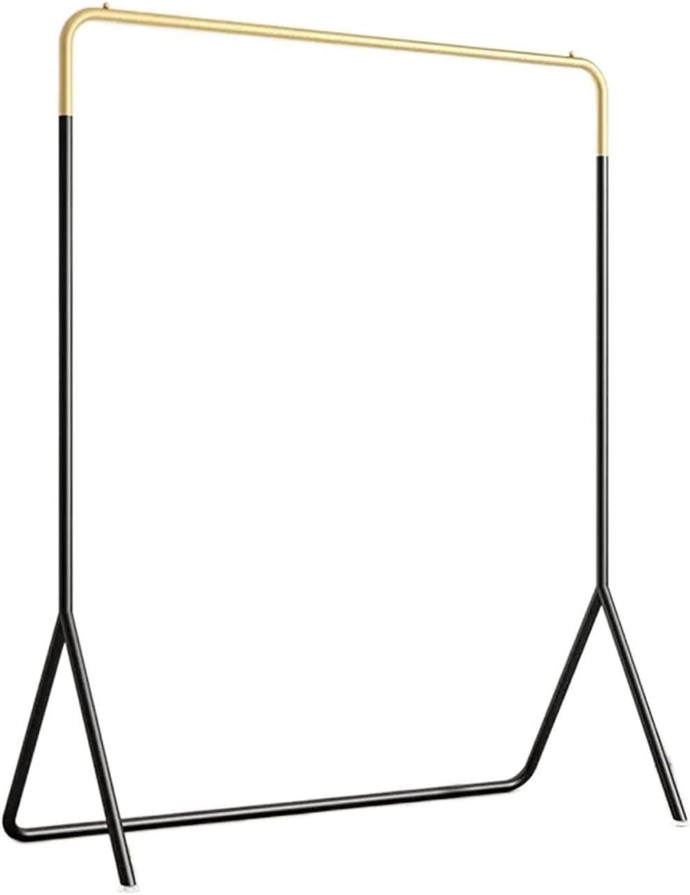 AEYSD-456 Adjustable Garment Rack Hanging Clothes Rack Flooring Bedroom Home Single Rod Drying Clothes Rack Indoor Small Coat Rack Standing Hanger(Black+Gold,Large)