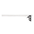Starrett Steel Combination Square with Square Head - 24' Blade Length, Cast Iron Heads, Reversible Lock Bolt, Scriber, Spirit Level, 4R Graduation Type - 11H-24-4R