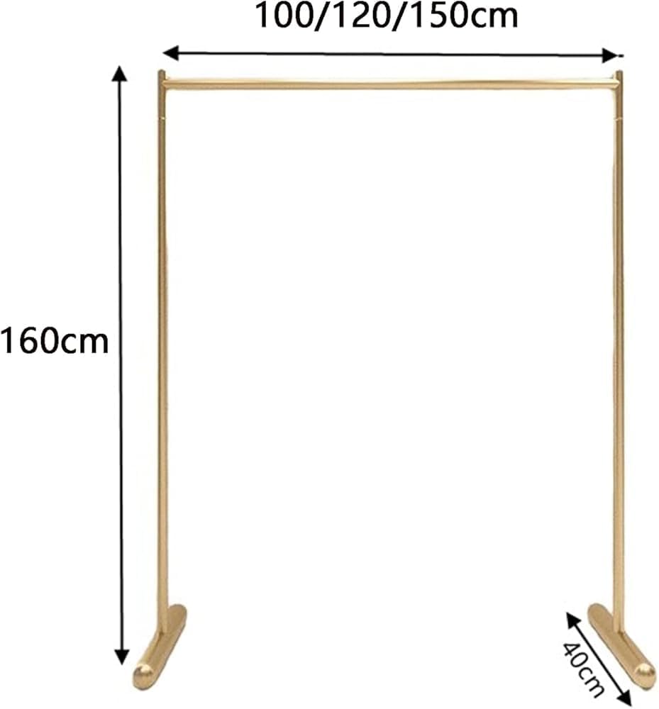 Rack Heavy Duty Clothing Racks for Hanging Clothes, Gold Metal Clothes Rail for Bedroom and Office, Single Rod Coat Rack and Clothes Organizer, Commercial Clothes Display,100X40X160(Size:120X40X160CM)
