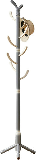 Clothing Rack Stand, Freestanding Coat Hanger, Garment Racks, Wooden Coat Stand, Coat Tree, Coat Rack for Hallway Entryway, Bedroom for Clothes Hats, Bags With Stable Base, Solid Wood(Gray)