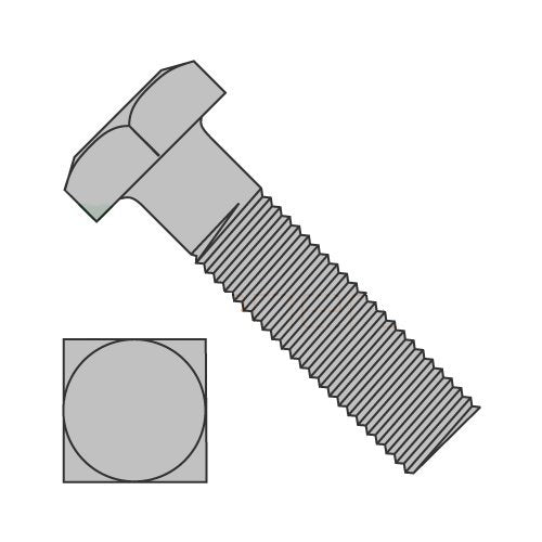 5/8 x 5 Square Head Machine Bolt Zinc Plated Steel (Quantity: 90) Coarse Thread, Partially Threaded, 5/8-11 x 5