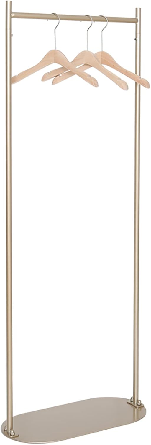 Garment Rack Freestanding Coat Rack with Shoe Rack Heavy Duty Metal Garment Rack for Hanging Clothes Bedroom Living Room Clothes Organizing Space Saving Clothing Rack,Gold,60x30x160CM