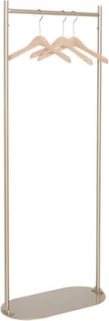 Garment Rack Freestanding Coat Rack with Shoe Rack Heavy Duty Metal Garment Rack for Hanging Clothes Bedroom Living Room Clothes Organizing Space Saving Clothing Rack,Gold,60x30x160CM
