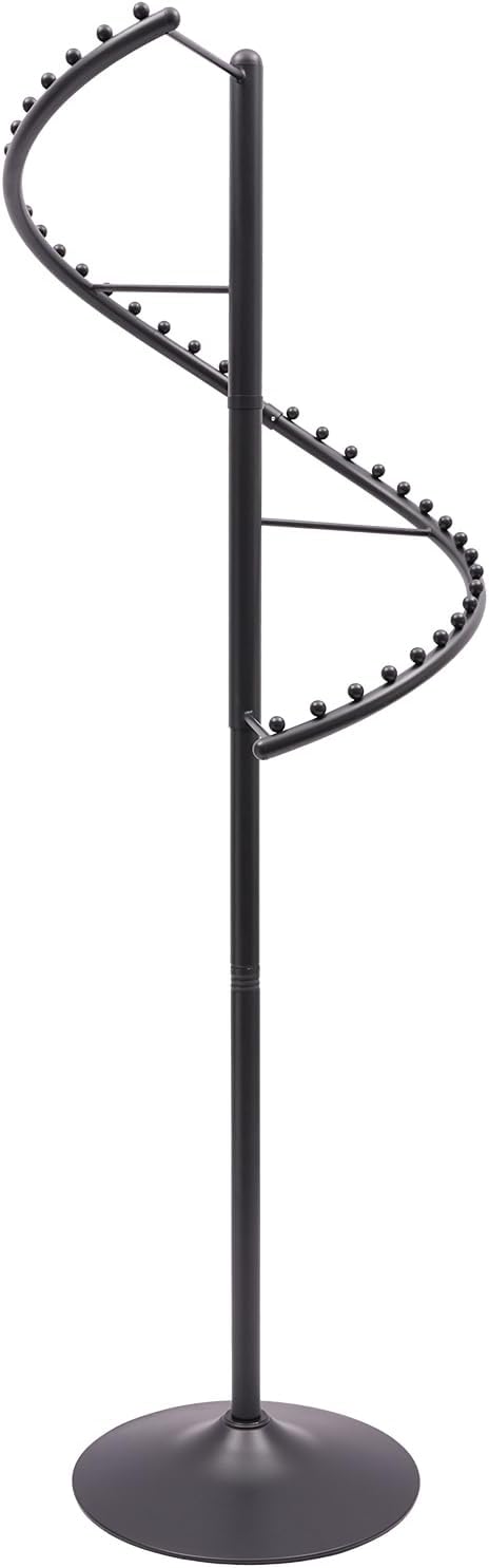 Rotating Clothing Rack 360° Spiral Clothing Rack Floor Standing Spiral Rotating Garment Racks Retail Clothes Display Stand for Bedrooms, Laundry Rooms, Retail Stores (5.91ft, Black)