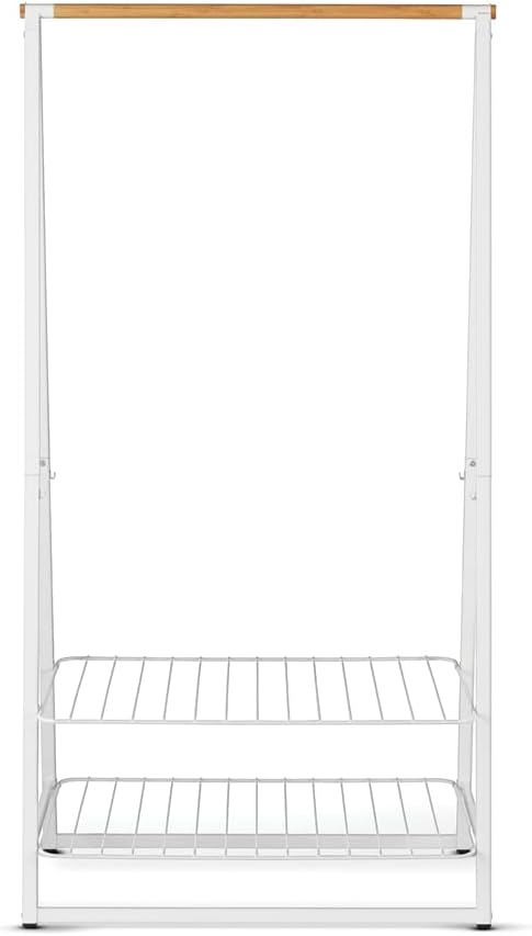 Brabantia - Linn Clothes Rack - Multi-Functional - Space Saver - Adjustable Shelves - Wardrobe Hanging - Drying Rack - Freestanding - Stable - White - Large