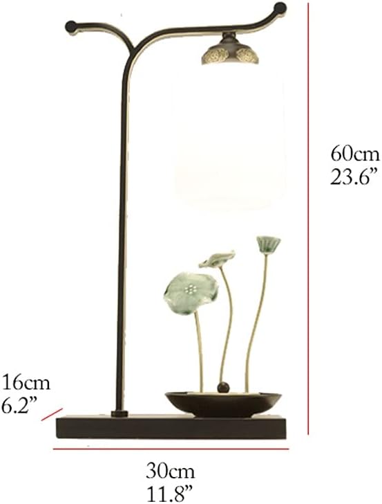 Standing lamp Vintage Floor Lamp 3 Pack Lamp Set of 2 Table Lamps&1 Floor Lamp Wrought Iron 3-Piece Lamps Set with Ceramic Lotus Leaf Design Tall Standing Pole Light