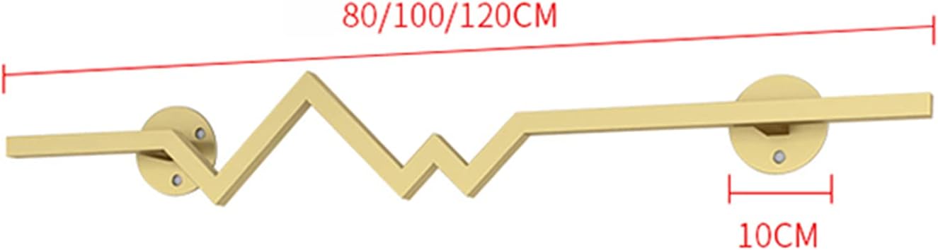 Clothing Rack Heavy Duty Garment Bar Wall Mounted Garment Rack for Hanging Clothes Rod Design Clothing Display Stand for Home/Retail Use/Gold/80X10Cm (Gold 80X10Cm)