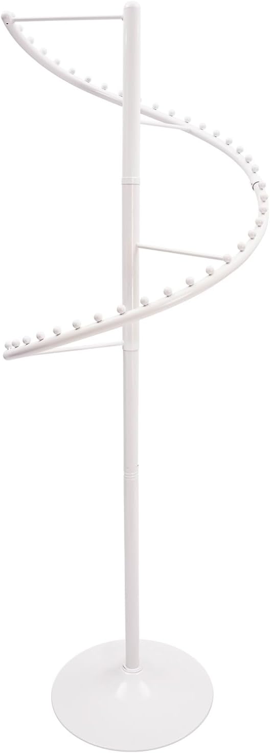 Rotating Clothing Rack 360° Spiral Clothing Rack Floor Standing Spiral Rotating Garment Racks Retail Clothes Display Stand for Bedrooms, Laundry Rooms, Retail Stores (5.91ft, White)