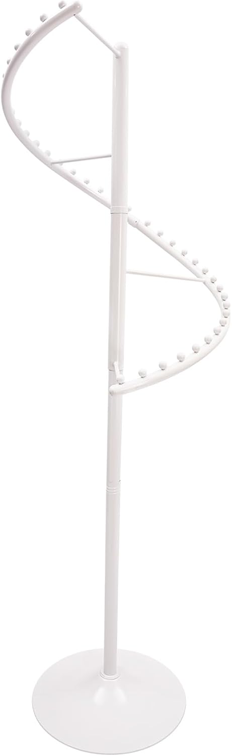 Rotating Clothing Rack 360° Spiral Clothing Rack Floor Standing Spiral Rotating Garment Racks Retail Clothes Display Stand for Bedrooms, Laundry Rooms, Retail Stores (5.91ft, White)