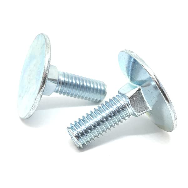 (300 Pieces) 5/16-18x3 Round Head Square Neck Elevator Bolts UNC Coarse Full Threads Zinc Clear