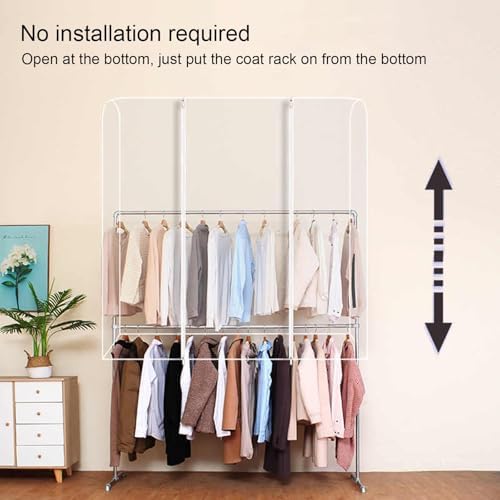 C Garment Bags for Hanging Clothes - Double-Layered Covers with Tie Rope for Dry Cleaning & Home Storage - Durable & Breathable Clothing Protection - Perfect Travel Solution