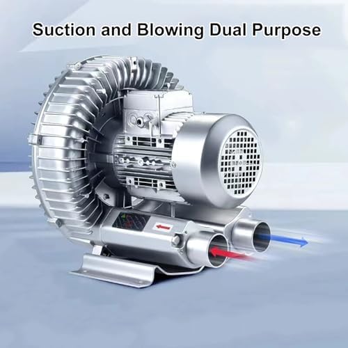 High Pressure Regenerative Blower Fan, Dual Purpose Vortex Air Pump for Industrial Sewage Aeration, Aquarium & Fish Pond, Efficient Blowing & Inhaling (245x220x250mm)