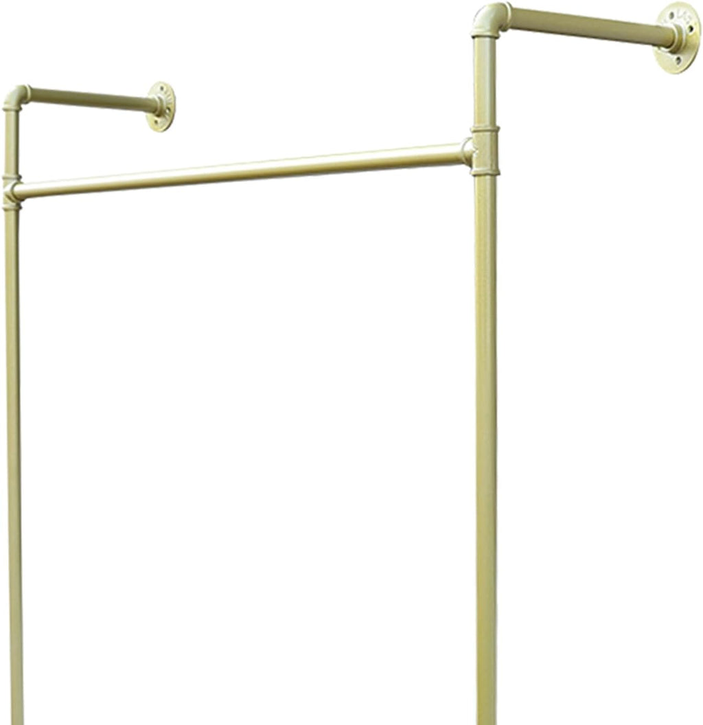 Modern Metal Clothing Display Rack Wall-mounted 47.2 Inches Garment Rack for Hanging Clothes Coats Skirts Shirts, Gold