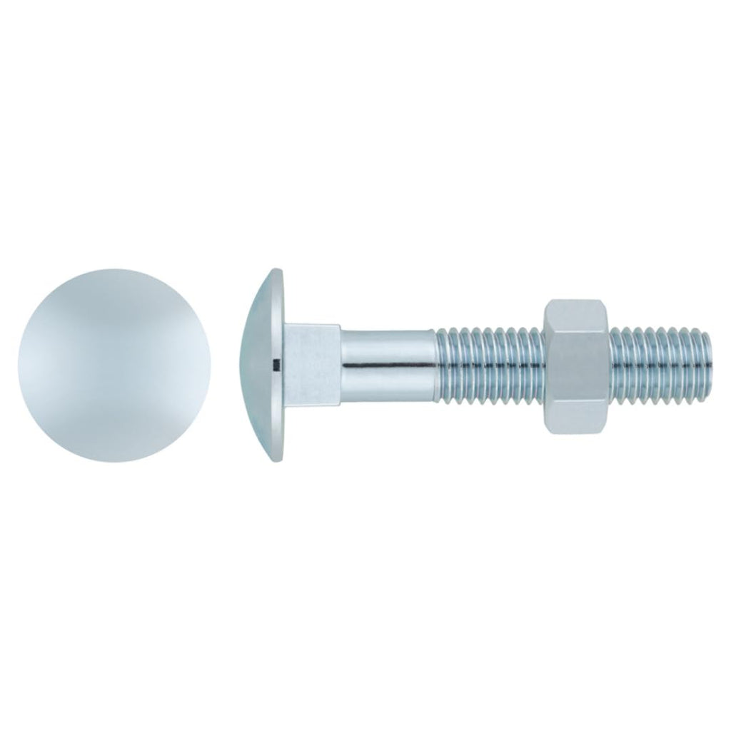 Index din-603/934 – Screw with Round Head with Square Neck and Nut Hexagonal. Zinc Plated M10 X 100