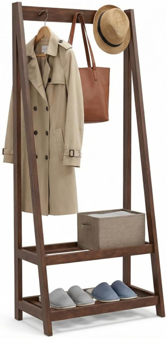 Coat Rack With Hooks and Shelf, Freestanding Wooden Hanger, Entryway Hall Tree, Rustic Mudroom Organizer, Coat Stand for Small Space, Wooden Entryway Furniture, Garment Rack with Storage