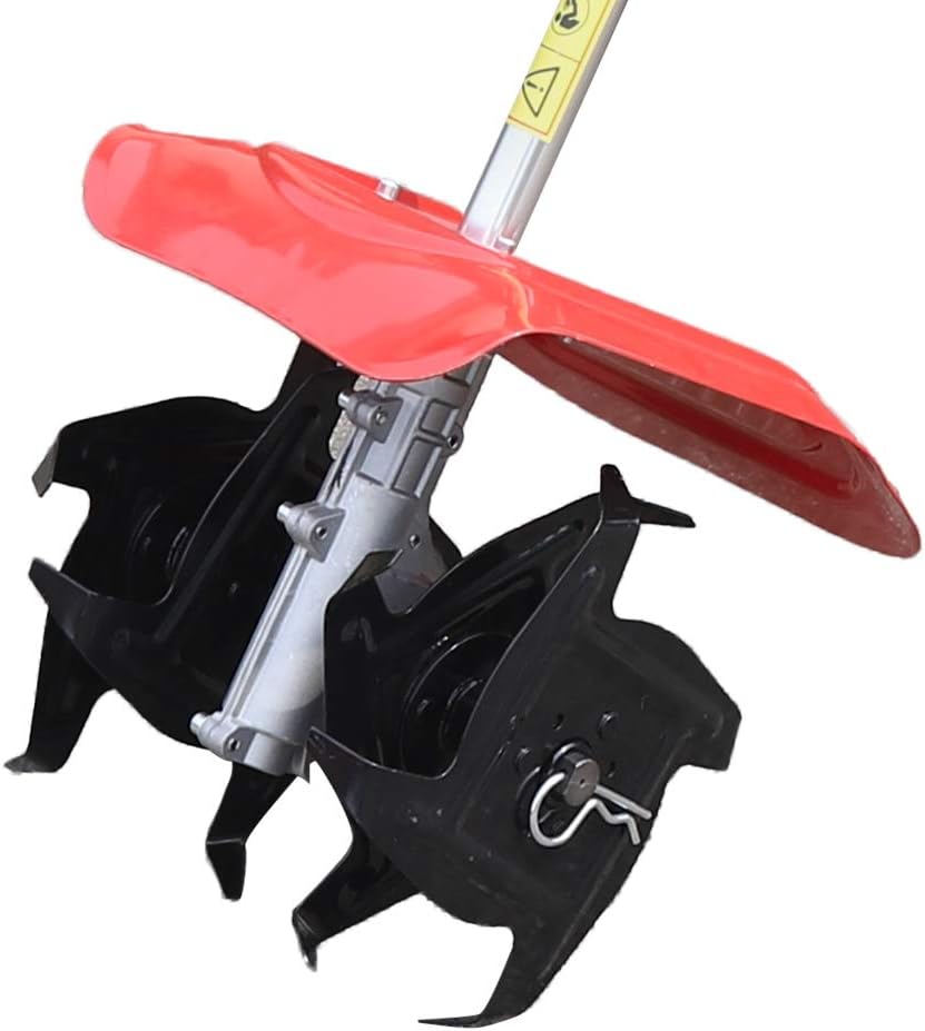 Mini Tiller Cultivator - 42.77CC 1.25KW Two-Stroke Gas-Powered Hand Push Tiller Cultivator w/Air-Cooled System - 4 Blades Tilling Deepth 9M US