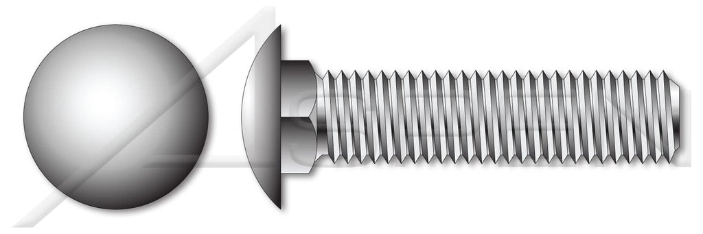 (150 pcs) M8-1.25 X 75mm, DIN 603 / ISO 8677, Metric, Carriage Bolts, Round Head, Square Neck, Full Thread, A2 Stainless Steel