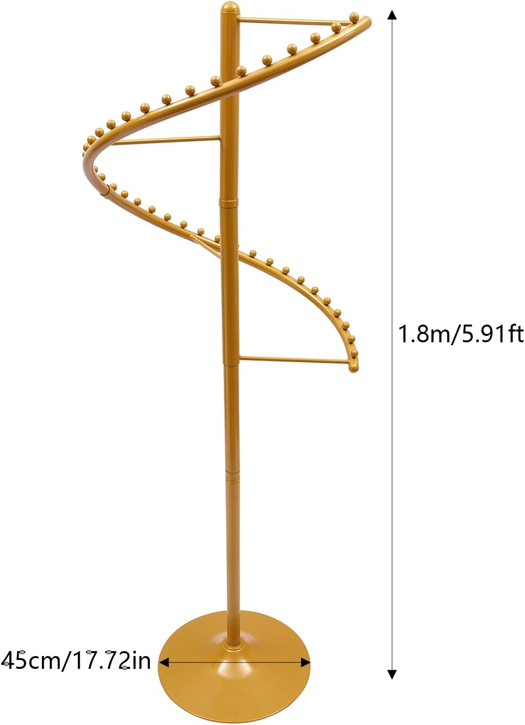 Gold Clothing Rack, 38-Ball 360° Rotating Heavy Duty Iron Freestanding Garment Rack with Dividing Bars