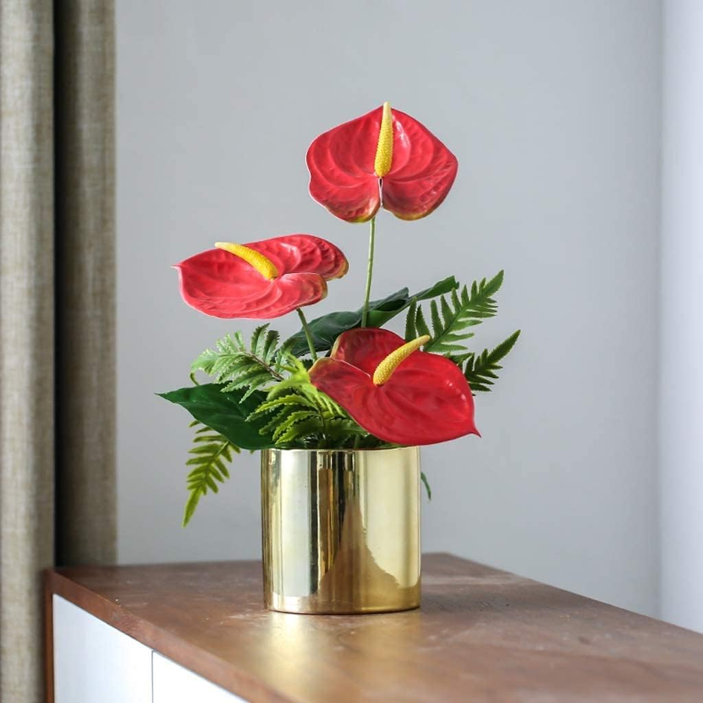 IRYZE Fake Plants Arrangement Fake Flower Artificial Flower Vase Set Home Decoration Living Room Ornamental Fake Flower Dry Bouquet Decor Party Decor (Color : B)