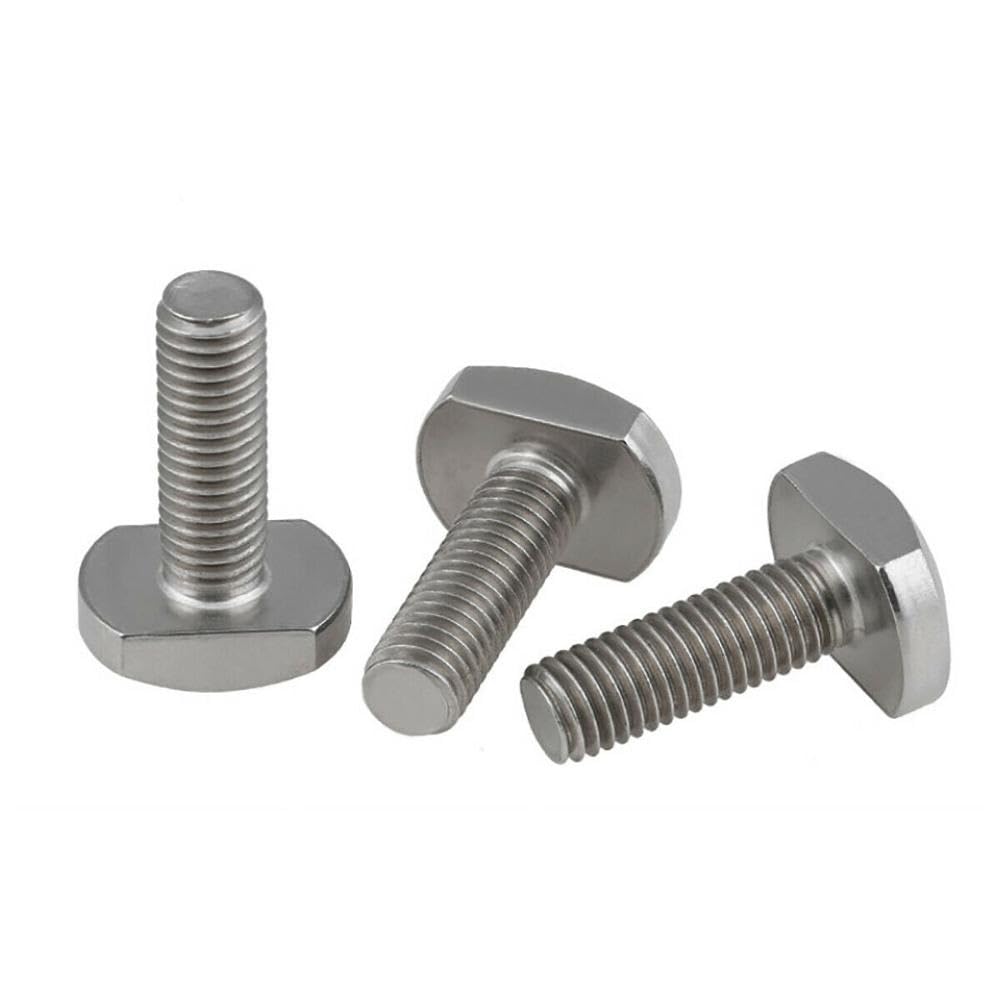 M5 M6 M8 M10 M12 T Bolts T Screw Square Head Screws 304 Stanless Steel GB37 Hammer Head Bolts for T-Slot(16mm,M6(10pcs))