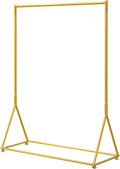 Mlaea Free-Standing Garment Rack, Portable Single-Pole Hanging Rail, Garment Rack for Hanging Clothes, for Bedroom, Clothes Shop, Balcony,Gold, 150cm(Size:80 * 42 * 150CM,Color:Gold)