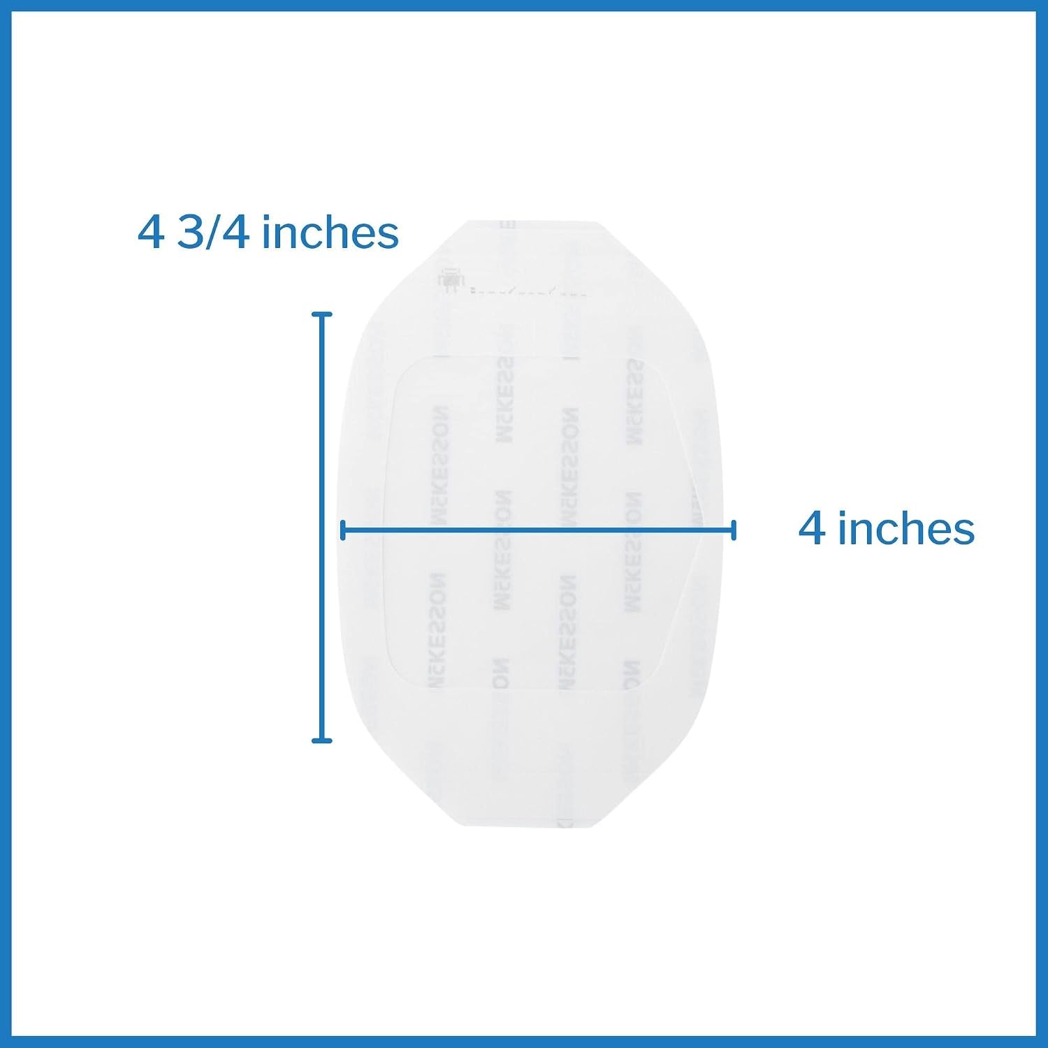 McKesson Transparent Film Dressing, Sterile, Frame Delivery, 4 in x 4 3/4 in, 50 Count, 4 Packs, 200 Total