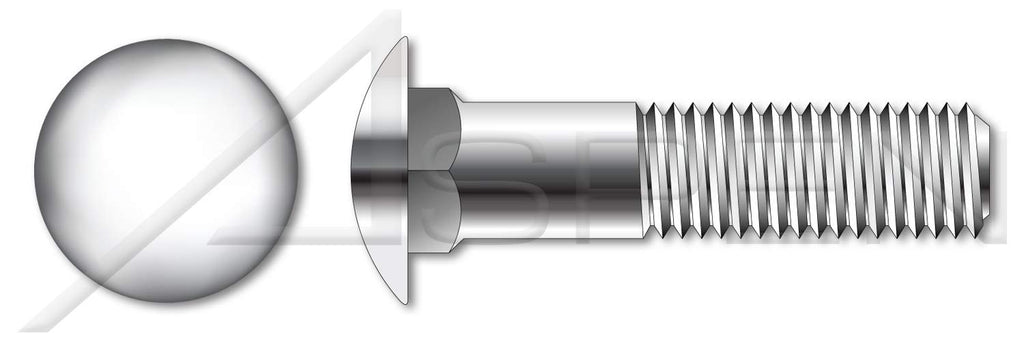 (400 pcs) 5/16'-18 X 5/8', Carriage Bolts, Round Head, Square Neck, Stainless Steel