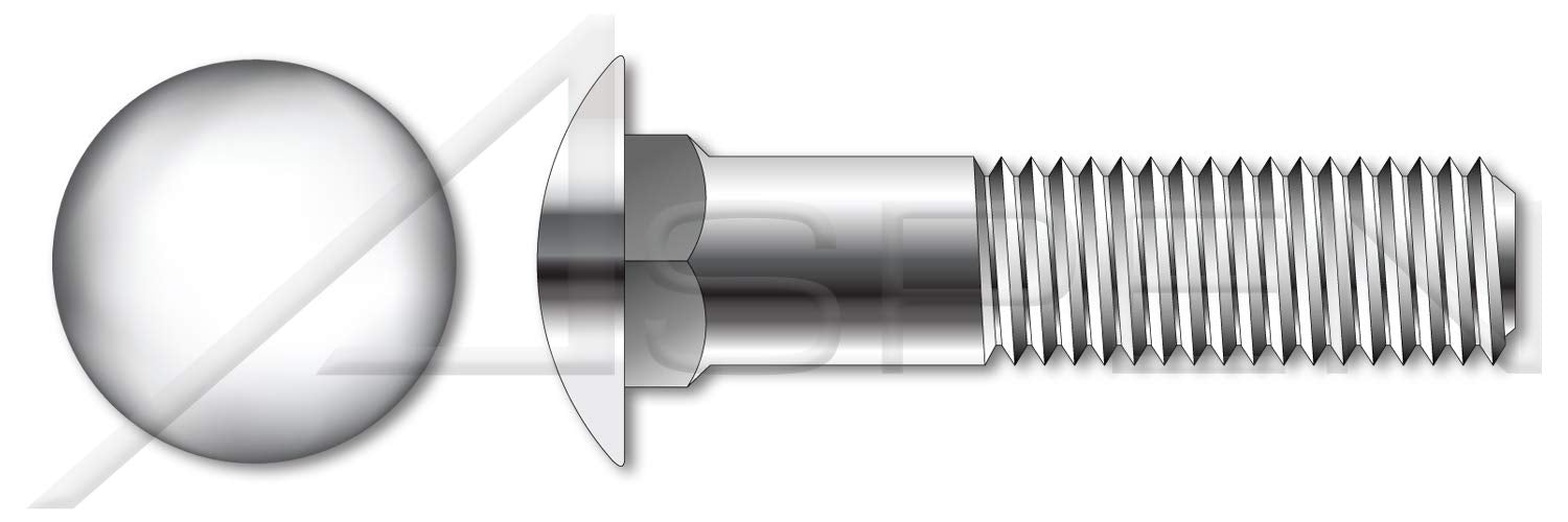 (400 pcs) 5/16'-18 X 5/8', Carriage Bolts, Round Head, Square Neck, Stainless Steel