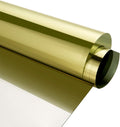 Reflective Privacy Window Film One Way Mirror Film Self-Adhesive Heat Control Window Tint Vinyl Sun Blocking for Glass See Out not in, 60Inch x 66Feet, Gold Silver