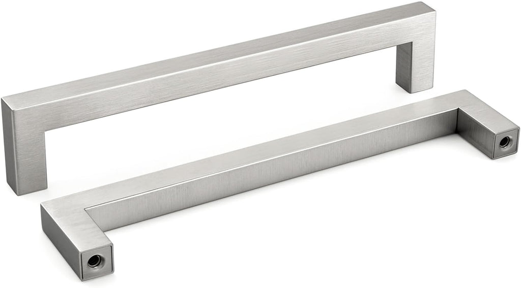 homdiy 35 Pack 7-1/2 Inch Brushed Nickel Cabinet Pulls Square Dresser Handles Stainless Steel Hardware for Drawer, Cupboard