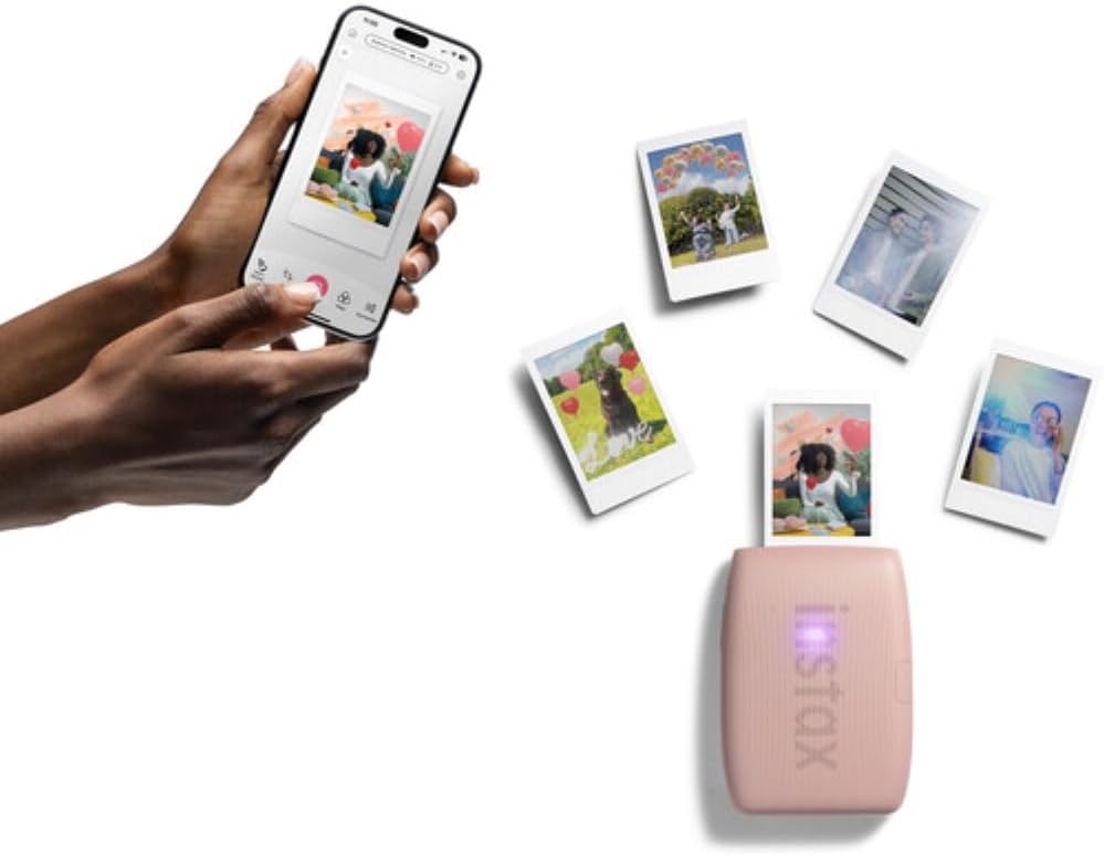 FUJIFILM INSTAX Mini Link 3 Smartphone Printer | Rose Pink Bundled with INSTAX Mini Instant Film | 40 Exposures + Instax Mini Album, Borders, Stickers & Clips + Microfiber Cleaning Cloth (5 Items)